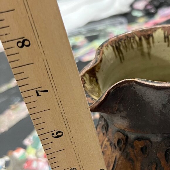 Vintage Monastery Art Collection Handcrafted Pitcher With Floral Pattern - Picture 8 of 9